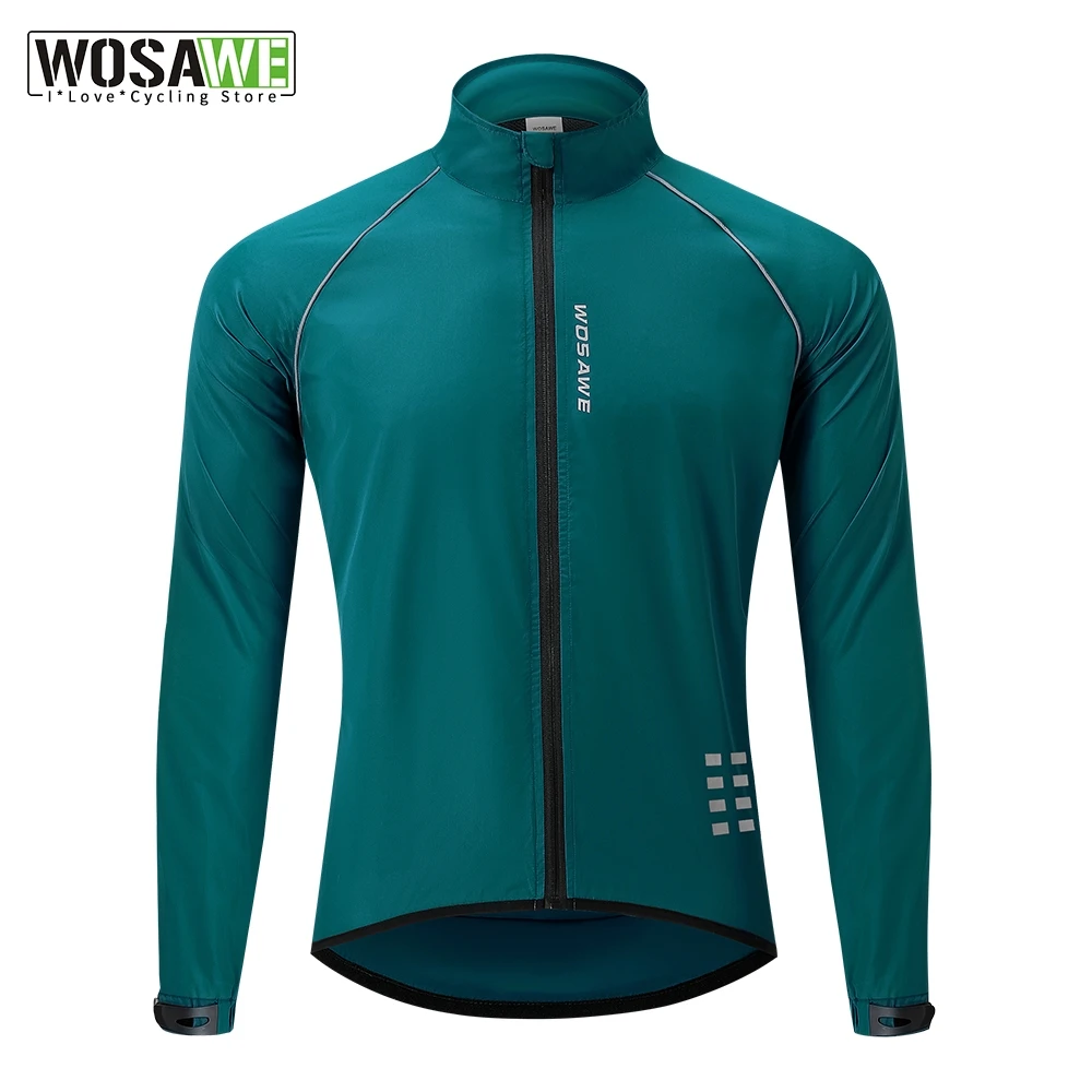 

WOSAWE Men Cycling Jacket Reflective Windproof Waterproof Mountain Bike MTB Wind Coat Running Riding Bicycle Windbreaker