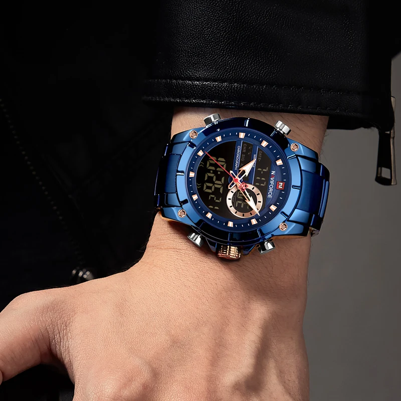 NAVIFORCE часы мужские деловые кварцевые спортивные дизайнерские водонепроницаемые