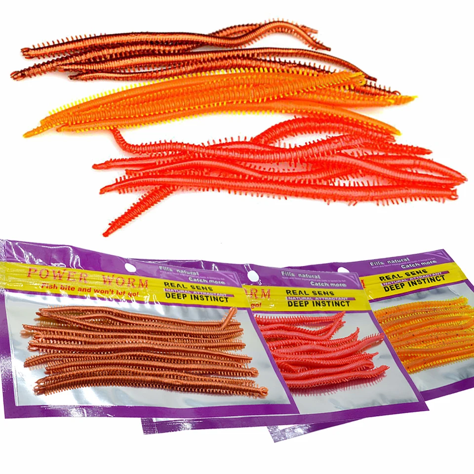 10 шт. бионических дождевых червей Мягкая силиконовая приманка рыболовные