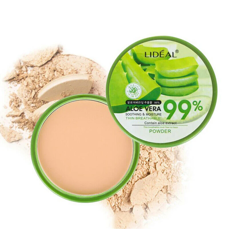 99% алоэ вера прессованная пудра УВЛАЖНЯЮЩАЯ основа для макияжа Компактная лица