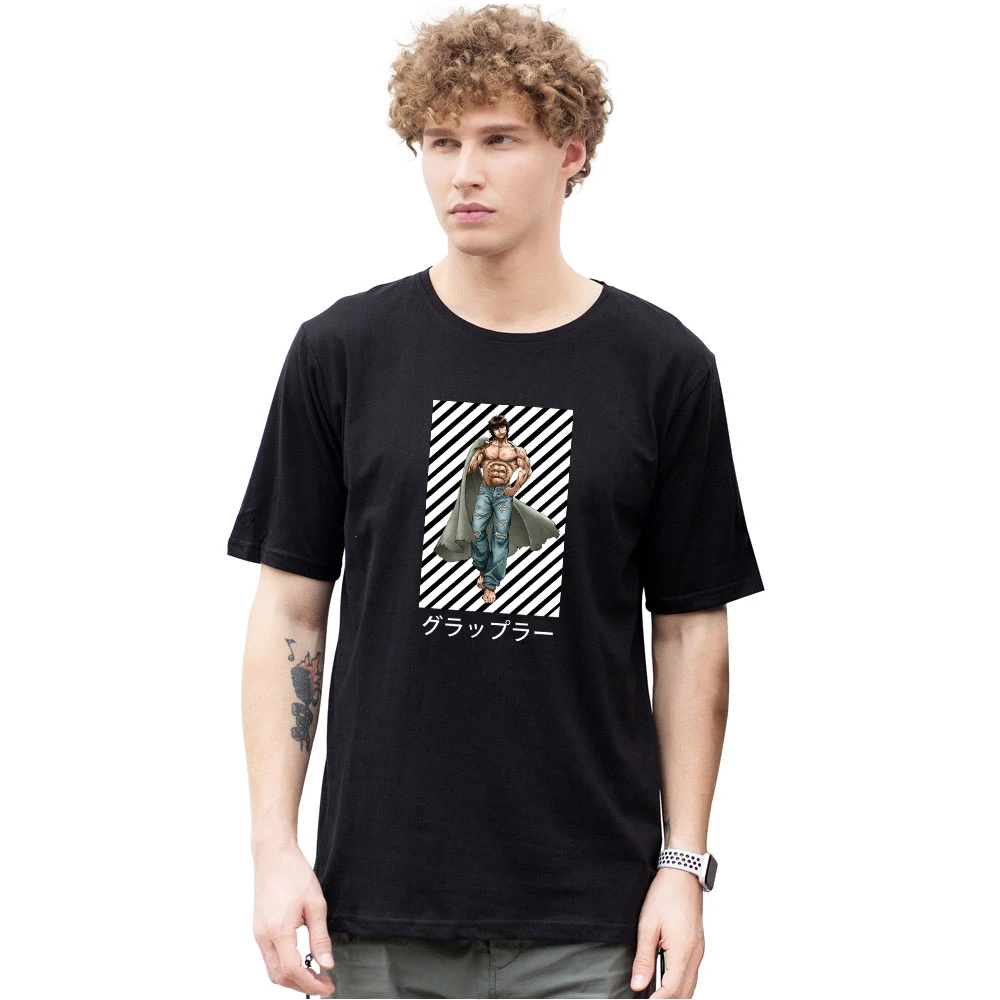 

Футболка Hanma baki с аниме-принтом для мальчиков, классическая женская футболка унисекс с принтом, модные забавные Новые Топы, одежда