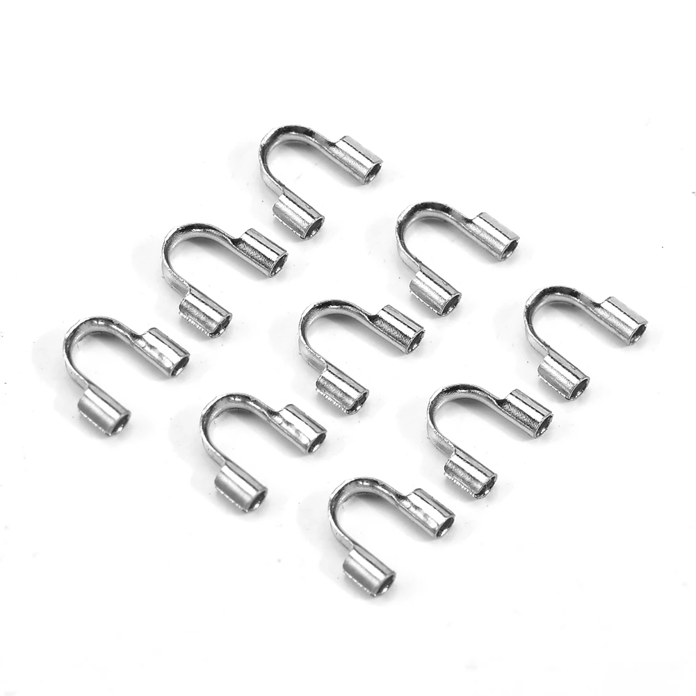 

30-100Pcs/Lot 4.5x 4mm Stainless Steel Copper Wire Guard Protectors Loops U Shape Connectors For Jewelry Making Accessories