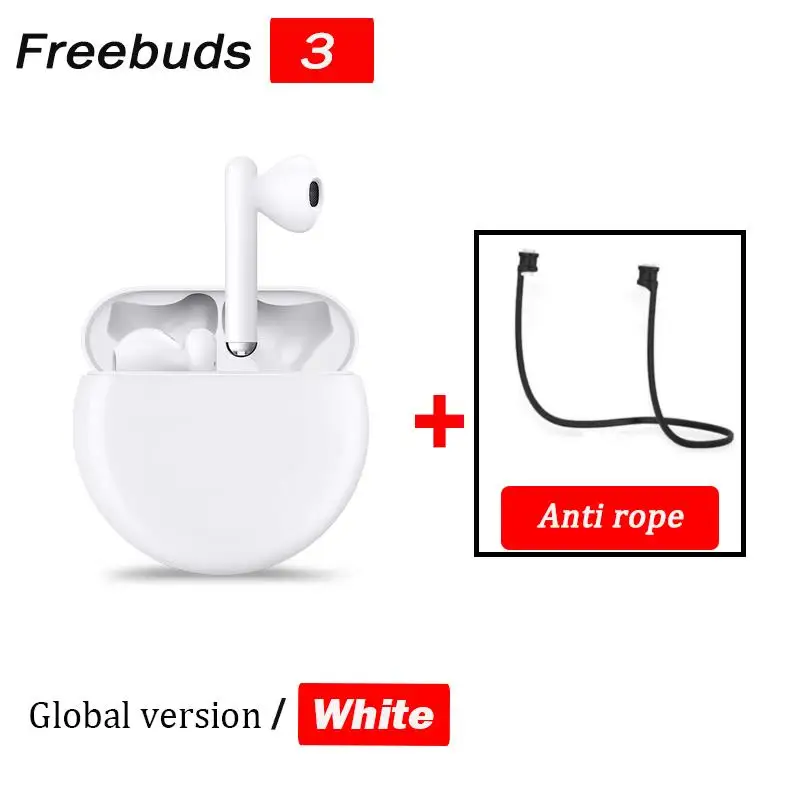 White GL n rope Беспроводные наушники huawei Freebuds 3 TWS, Bluetooth наушники с активным шумоподавлением, Bluetooth 5,1, управление нажатием, 20 часов работы - Цвет: White GL n rope