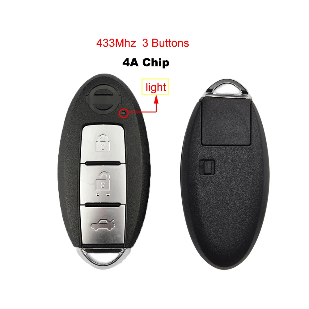 YIQIXIN 2/3 Buttons 433MHz Remote Control Car Key For Nissan Rogue Kicks Sport 2018 2019 2020 4A Chip Promixity Keyless Go Card |