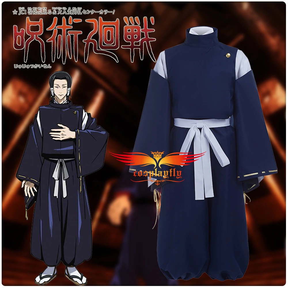 

Anime Jujutsu Kaisen Kamo Noritoshi Cosplay Costume Adult Men Outfits Navy Blue Stickup Coat Kimono Top Pants Socks Halloween