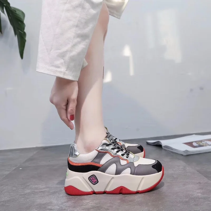 Женская Повседневная обувь из дышащего материала Обувь для увеличения роста на