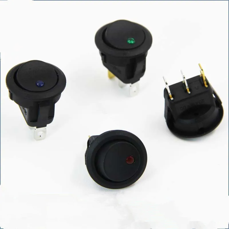 1 шт. автомобиля 12V 3 контактный Круглый Рокер Dot лодка светодиодный светильник