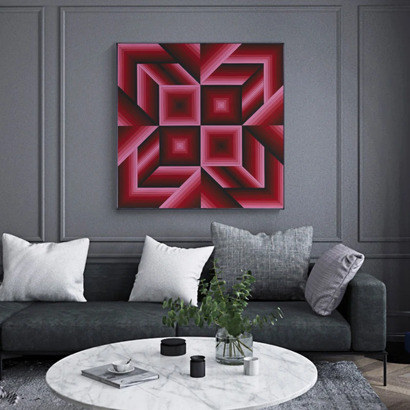 VICTOR VASARELY плакат геометрические абстрактные холст покраска стены декоративный художественные картины для гостиной Куадрос домашний декор квадратный