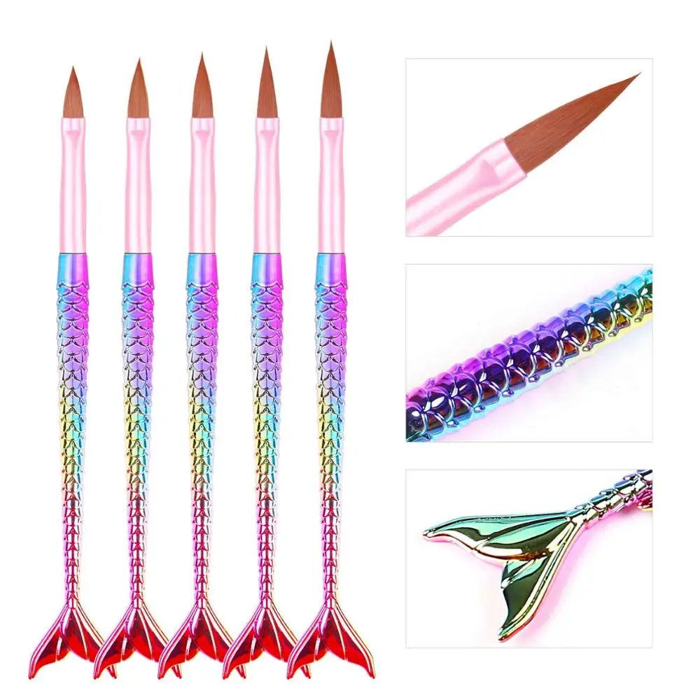 1 шт. деталь для дизайна ногтей кисть хвост русалки в форме линии живописи ручки