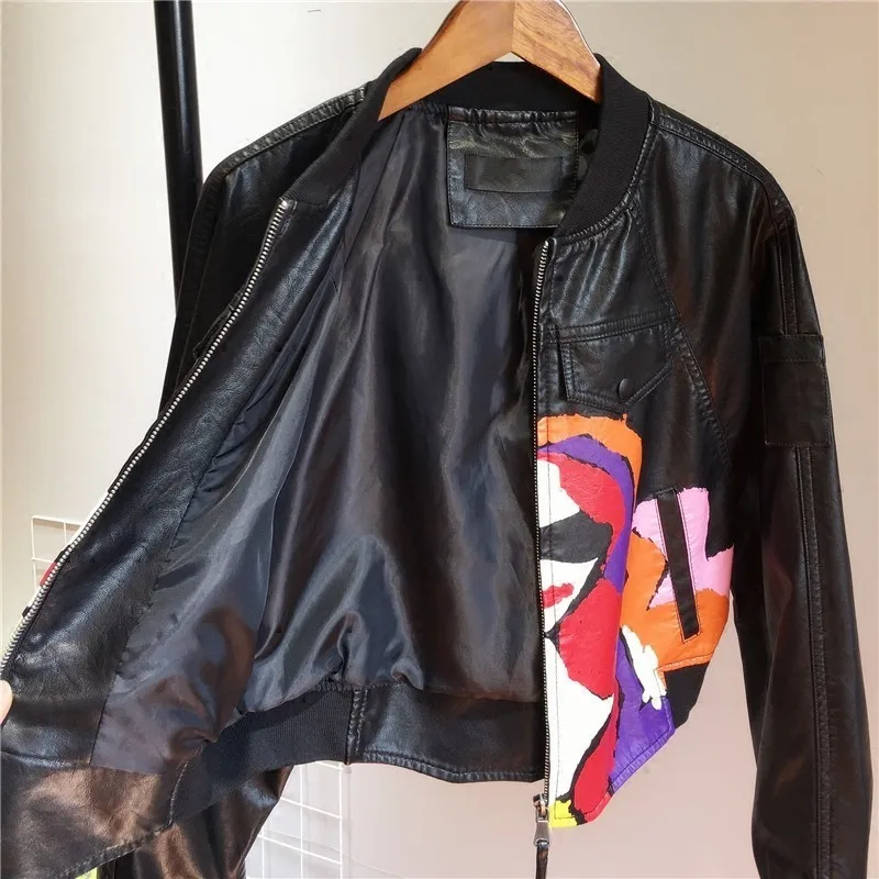 Модная куртка из искусственной кожи с рукавами летучая мышь женская уличная