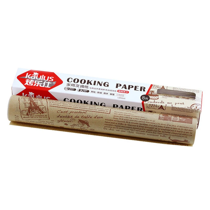 30cm*8m Food Grade Non Stick Bread Cake Biscuit Pizza Hamburger Baking Paper High Temperature Resistant Parchment Oil Paper enlarge