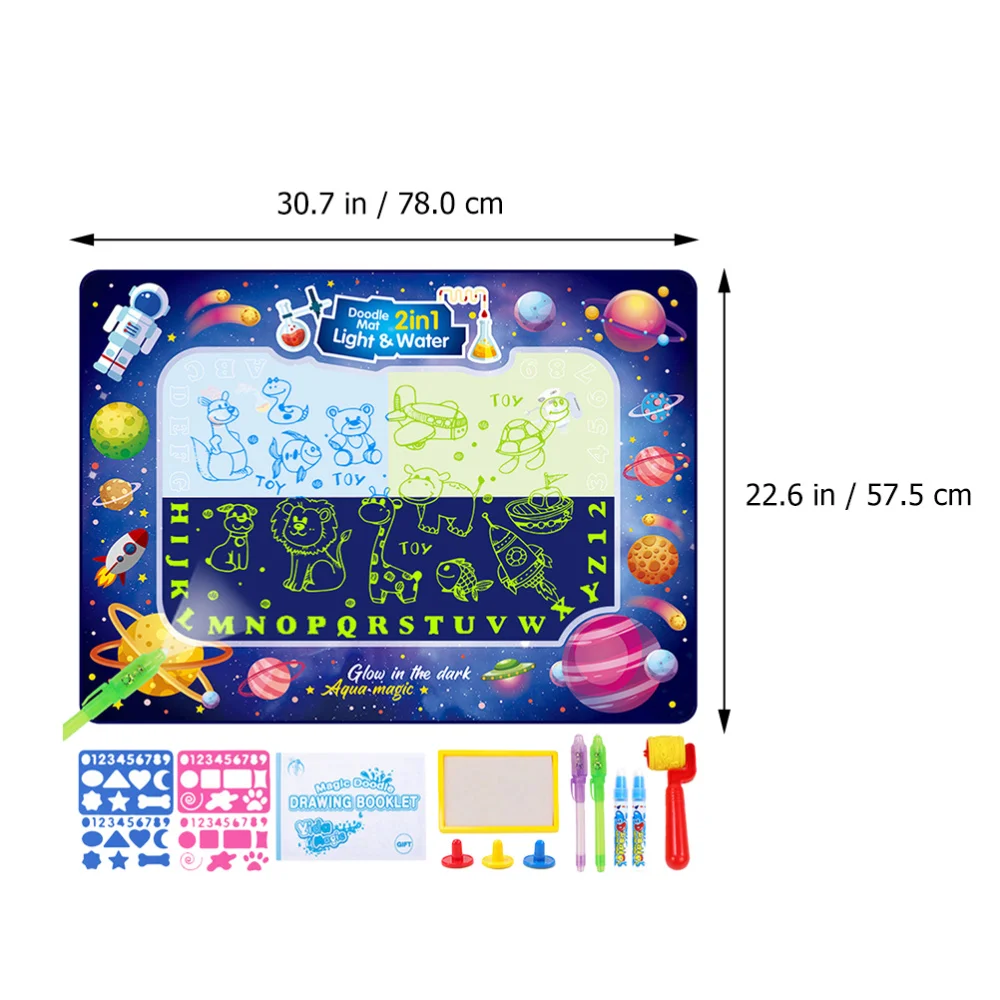 

1 Set of Portable Graffiti Mat Creative Novel Drawing Cloth Luminous Doodle Mat