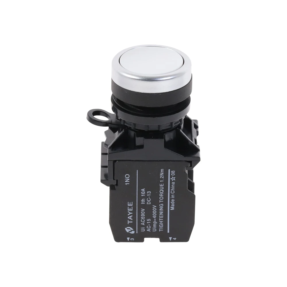 

Белая Самостоятельная моментальная Перезагрузка кнопочный переключатель контактный тип 1NO + 1NC