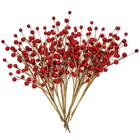 12 pack christmas decorations artificial red berries stems waterproof artificial berries branches for christmas wreath holiday h