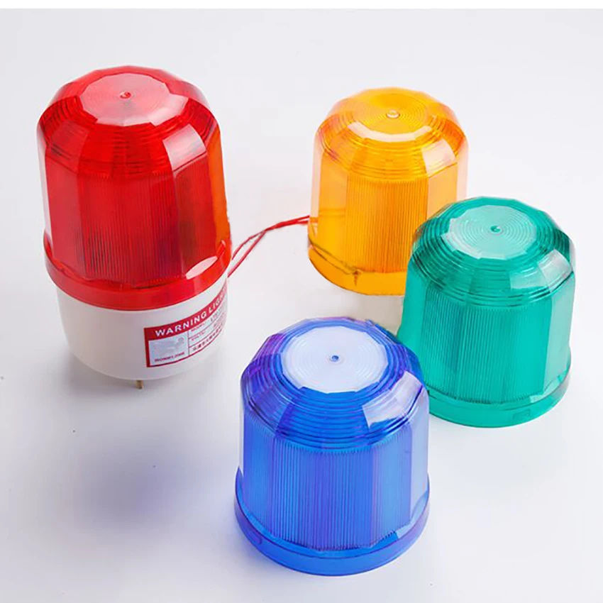 

220V Rotating Emergency LED Strobe Warning Light Industrial Flashing Sound Alarm Light with Buzzer Road Construction Signs Light