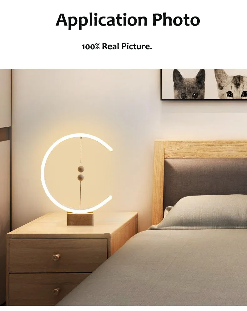 USB charge Magnet ball Balance LED Table Lamp Magnetic Mid-air Switch Eye-Care Night Light Bedroom Living room | Освещение