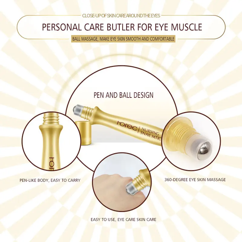 Rorec Snail Eye Serum Remove Dark Circle Anti-Aging Wrinkle Essence Moisturize Hydrating Ease The Fatigue Of Care |