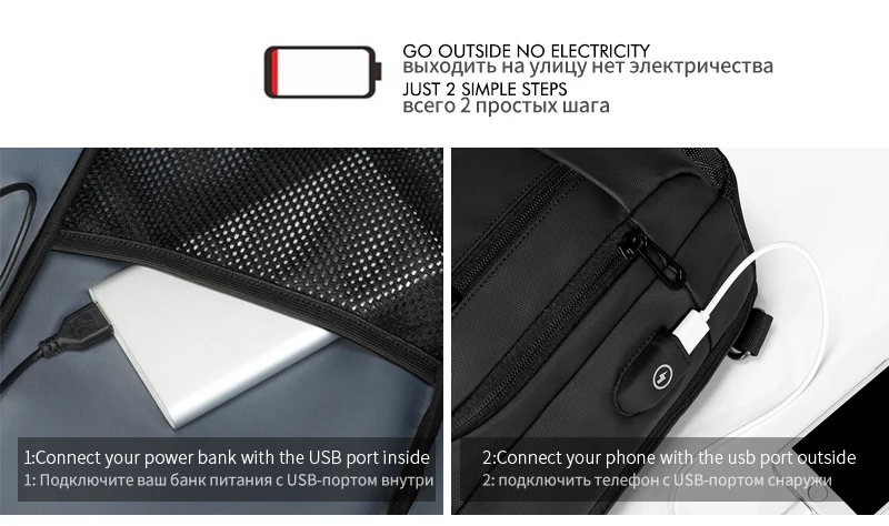 EURCOOL Черный нагрудные сумки для мужчин зарядка через usb повседневные сумки через плечо водоотталкивающая дорожная сумка мужской n1820