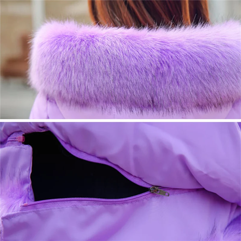 Модная зимняя 2020 Женская пуховая куртка с меховым воротником капюшоном