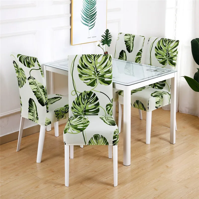 

Stretch Chair Cover for Banquet Spandex Elastic Printing Dining Chair Slipcover Modern Removable Anti-dirty Kitchen Seat Case