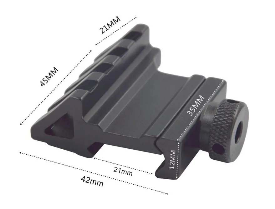 

2021New 45 Degree Angle Tactical Scope Mount Aluminumx 4 Slot Side Rail RTS Sight Rail Airsoft 45mm 20mmPistol Base Adapter