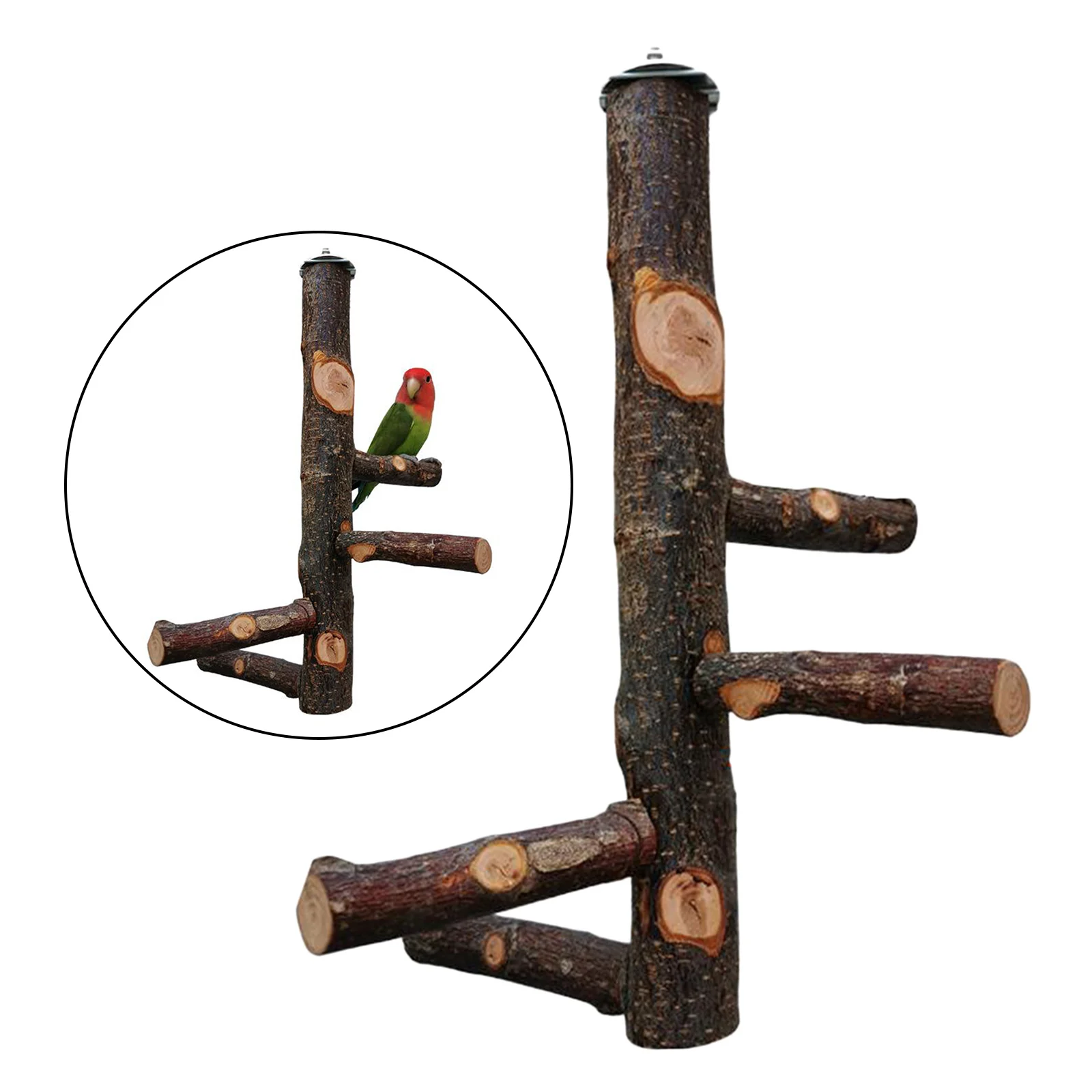 

Bird Perch Wood Pole Claw Grinding Stand Birdcage Hanging Swing Chew Toy