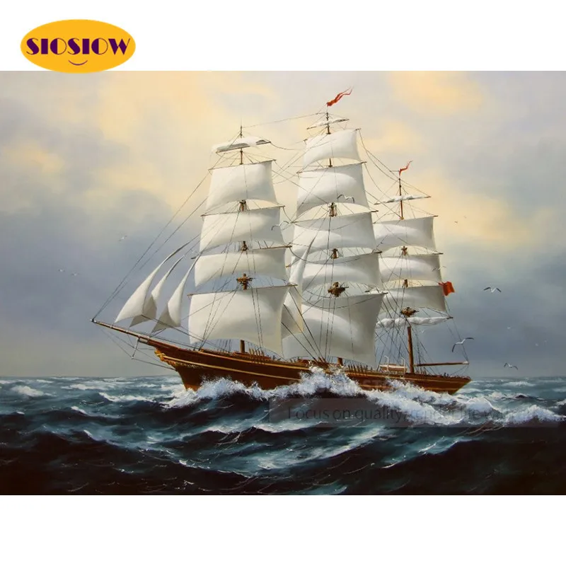 5d алмазная вышивка сделай сам корабль 3d живопись парусные корабли полная