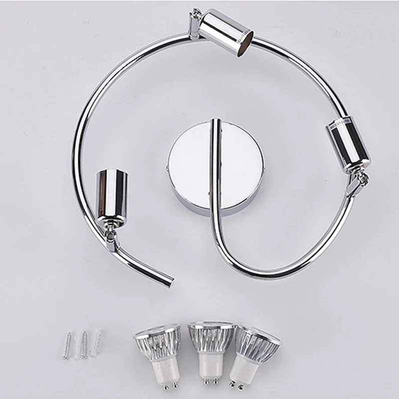 

Ceiling Spot Light 3 Spot Ceiling Light Rotatable 3 Led Gu10 9W Light Chrome Plated Design for Bedroom Living Room FP8