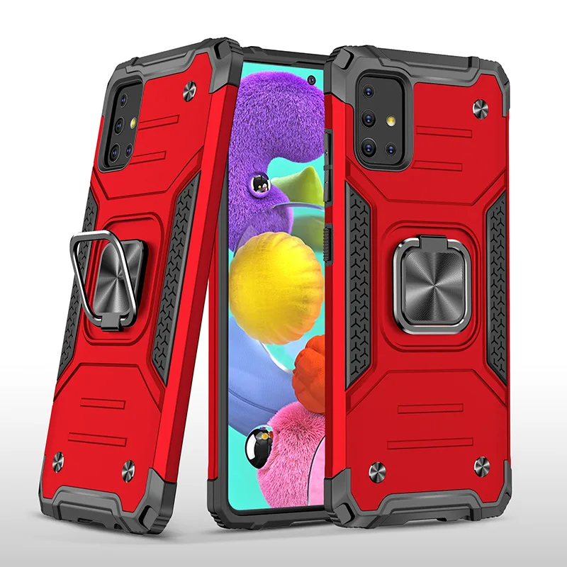 

For Samsung Galaxy A51 A 51 5G Phone Case Cover Luxury Armor Shockproof Magnetic Metal Finger Ring Holder Case Capa Fundas