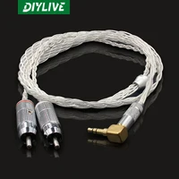 DIYLIVE Amplifier sound box cable connection line 3.5mm to RCA audio line one minute two double lotus signal line