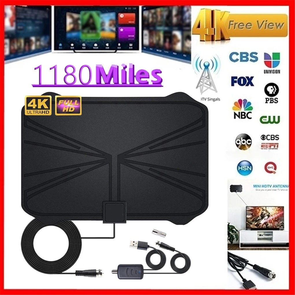 Новинка 4K цифровая HDTV антенна на внутреннюю усиленную антенну диапазон 1180 миль