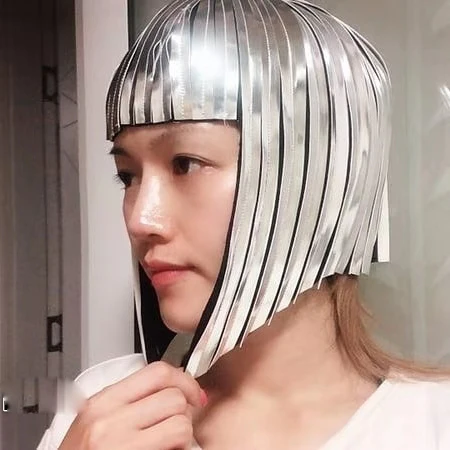 Аксессуары для косплея металлический парик Клеопатра в хром или золотом