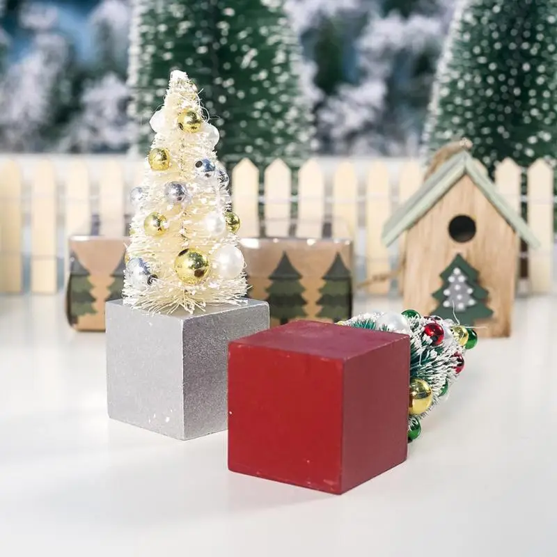 2 шт. Милая Маленькая Рождественская елка с разноцветными бусинами деревянная