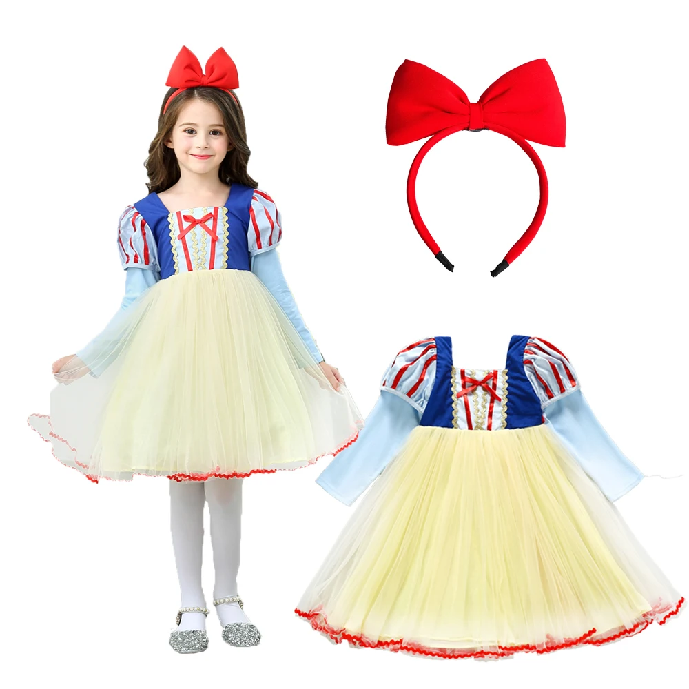 

Новинка 2020, детское платье для косплея Белоснежки для девочек, костюм для вечеринки на Хэллоуин, платье принцессы Белоснежки, платье для девочек на Хэллоуин, подарки, платье