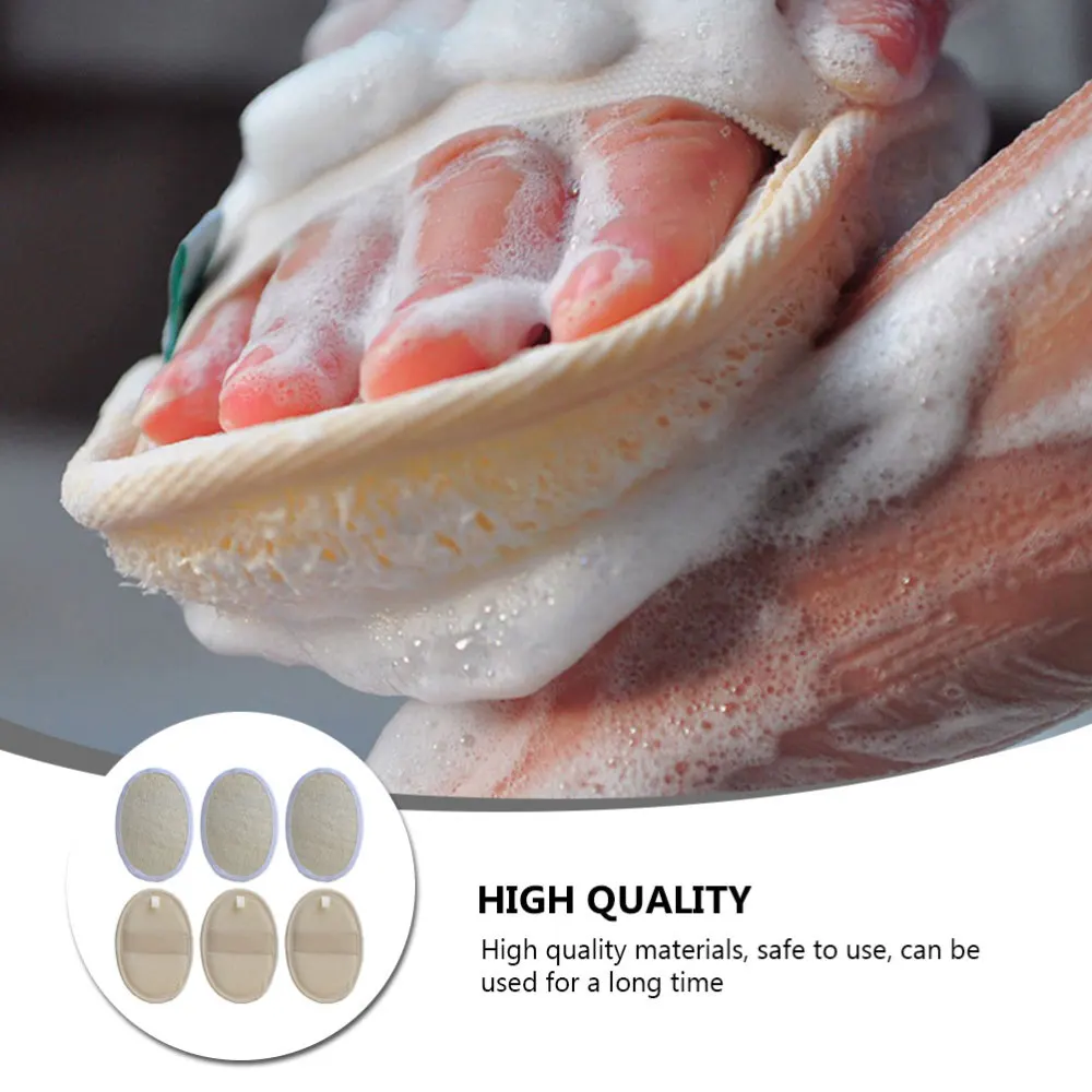 

6Pcs Bath Sponge Shower Cleaning Loofah Scrubber Bathing Exfoliating Pouf