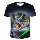 Мужская и Женская Повседневная футболка с 3D принтом рыбы модная трендовая крутая Мужская футболка для молодых людей футболка с коротким рукавом в стиле хип-хоп