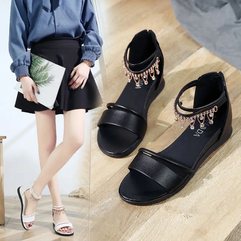 Женские сандалии с кристаллами и бусинами новинка 2023 летние сказочные для