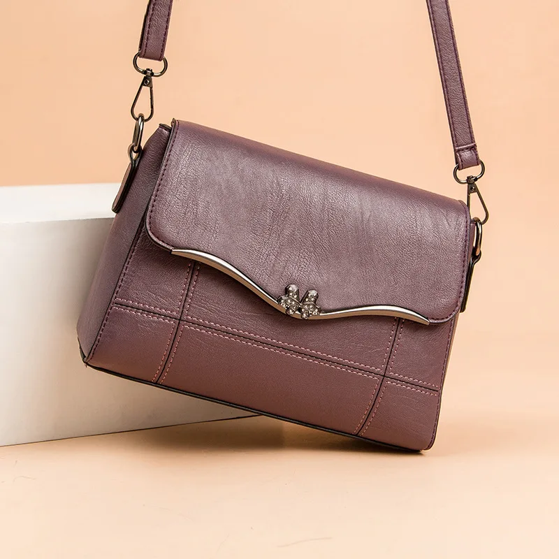 

European style Messenger Bag NEW PU Leather Large Capacity Women Shopping Bag Luxury Designer Solid Soft Lady Shoulder Bag