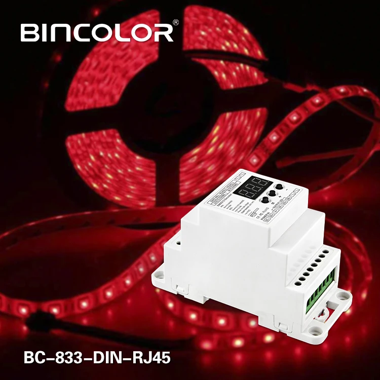 BC-833-DIN-RJ45 DC12-24V вход 8А * 3CH выход светодиодная полоса лампа din-рейка постоянное