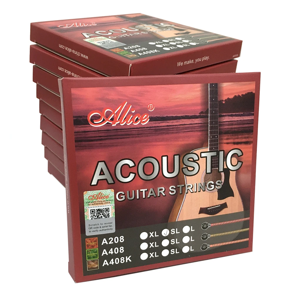 

10 Sets /lot Alice A208 Acoustic Guitar Strings Stainless Steel Light / Super Light