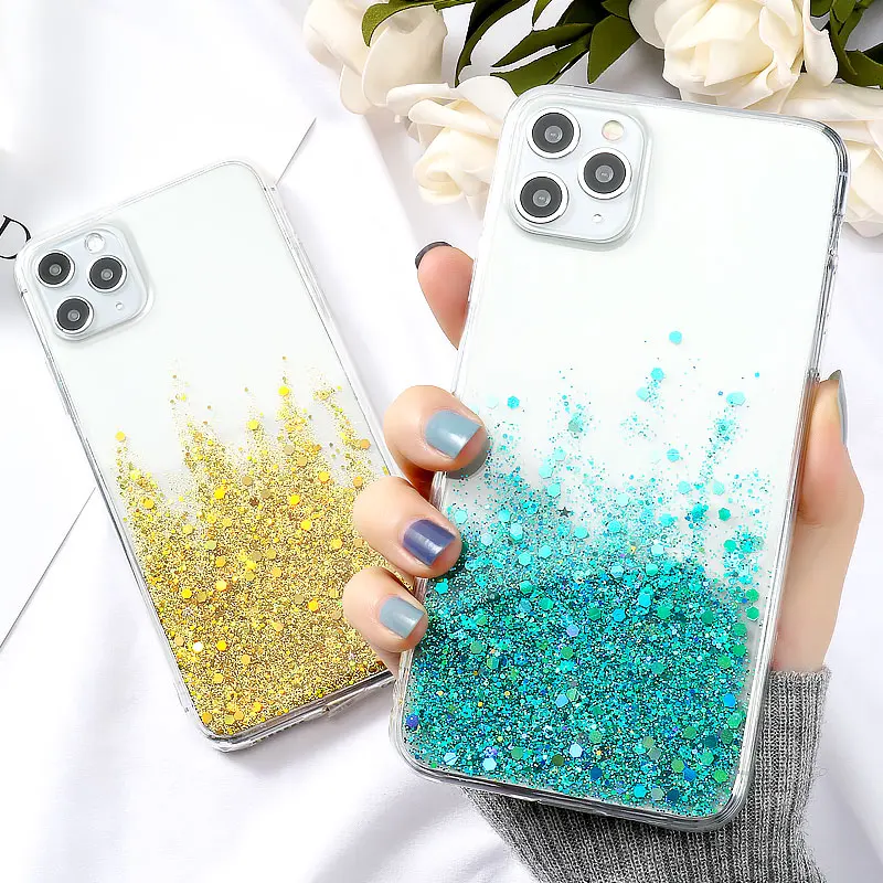 

Fahion Bling Glitter Phone Case For Iphone 11 Pro Max Case Silicon Fundas For Iphone XR XS 7 8 Plus 6 6s SE 2020 Covers Coque