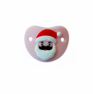 Pink santa claus Пищевая силиконовая Забавная детская соска, соска-прорезыватель для соска малыша, Ортодонтическая Соска, соска для ребенка, соска, подарок - Цвет: Pink santa claus