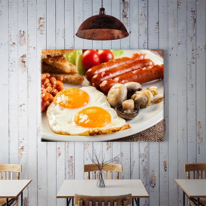 Постеры для кухни пиццы Гамбурга Западная еда 60*40 см Картина на холсте вкусная