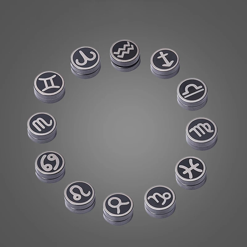 Серьги гвоздики из титановой стали с 12 созвездиями зодиака не пирсинг в стиле