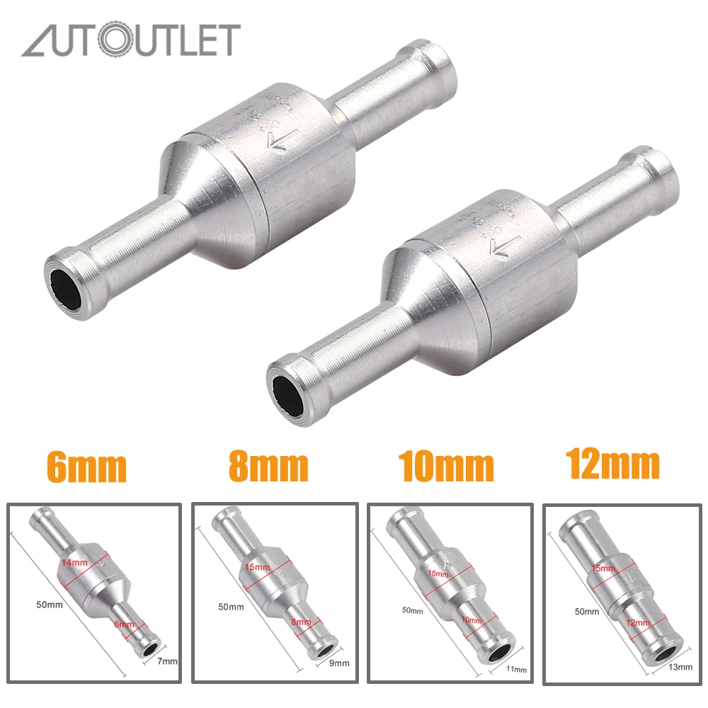AUTOUTLET для 2 шт один способ топлива обратный клапан 6 мм/8 мм/10 мм/12 мм бензин и
