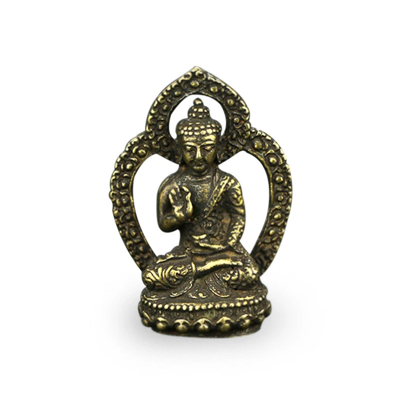 Мини-фигурки Будды из латуни в стиле ретро Западная троица медь буддизм фэн-шуй