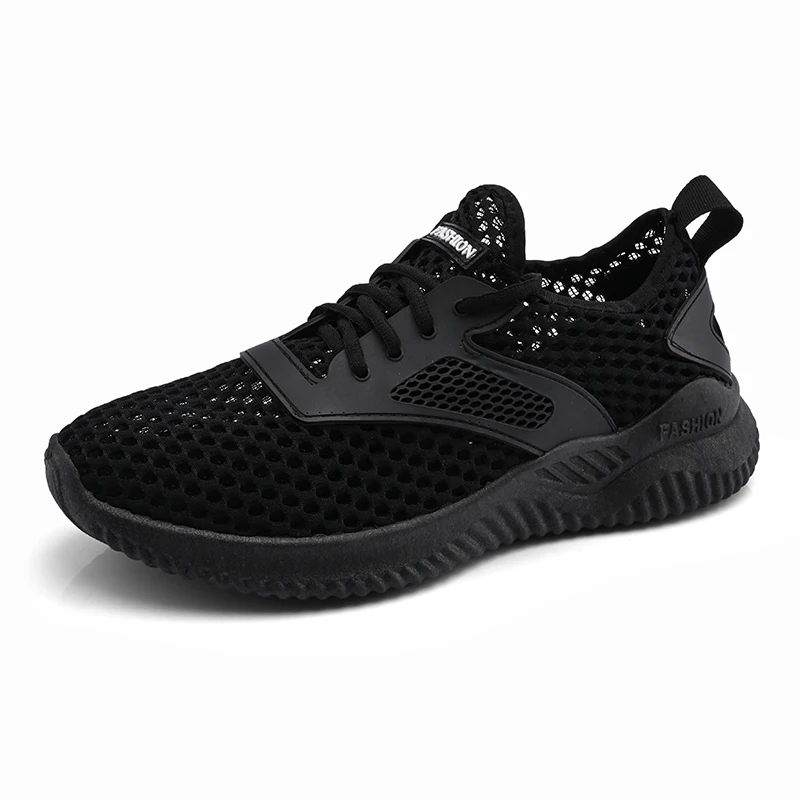 

2021 Summer Breathable Men's Running Shoes Trend Leasure Sneakers Men Outdoor Jogging Non-slip Women's Vulcanized Shoes Black