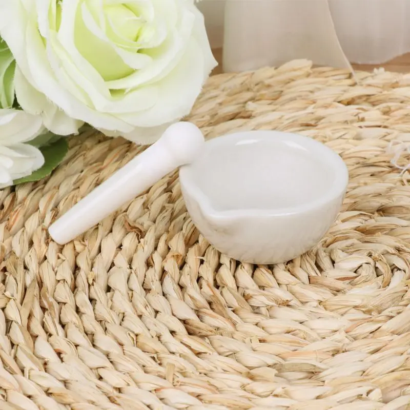 Porcelain Mortar and Pestle Spice Herb Grinder Mixing Grinding Bowl Crusher Set L4MB | Дом и сад