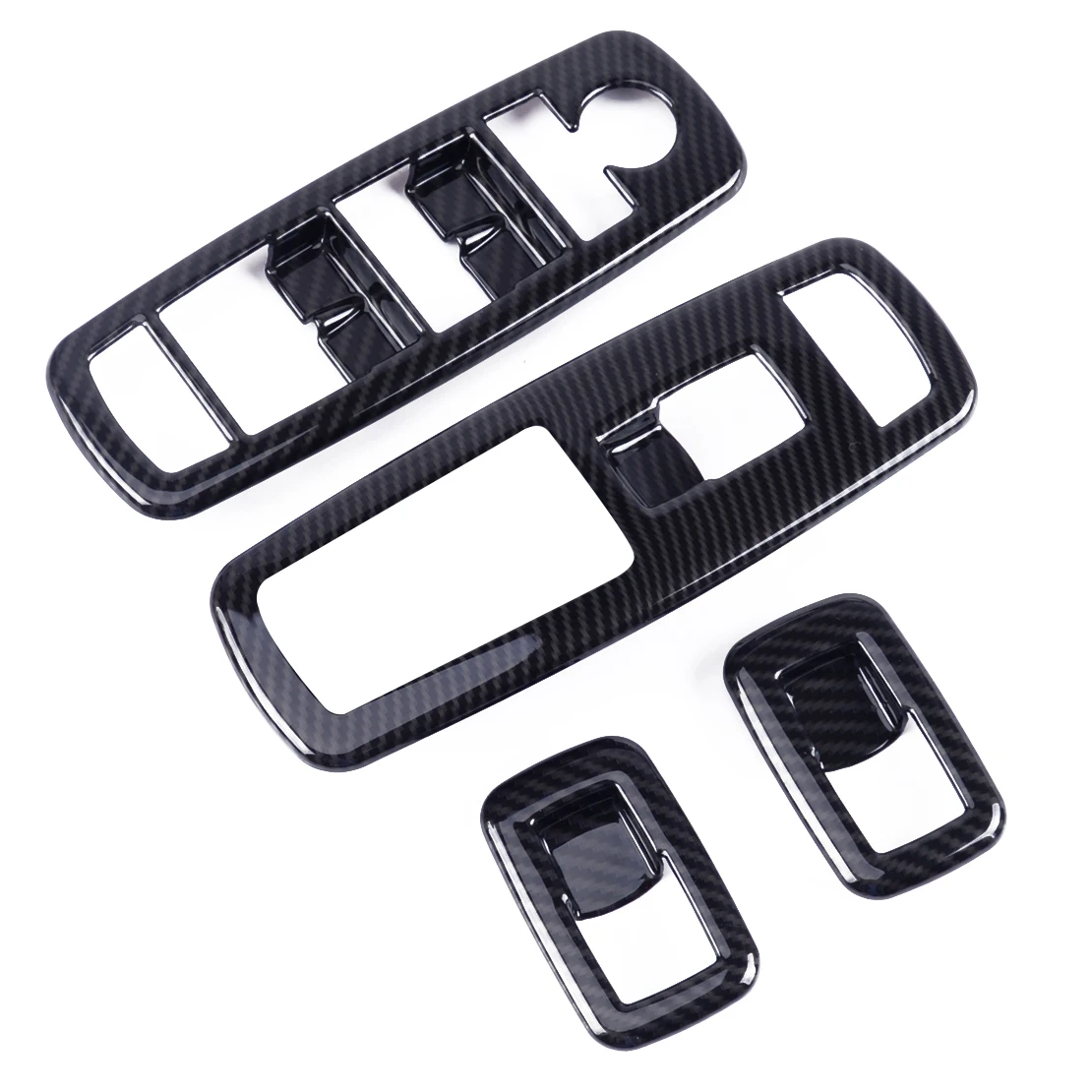 beler 4Pcs Car Decoration Carbon Fiber Style Window Switch Panel Cover Trim Fit for Jeep Grand Cherokee 2014 2015 2016 2017 2018