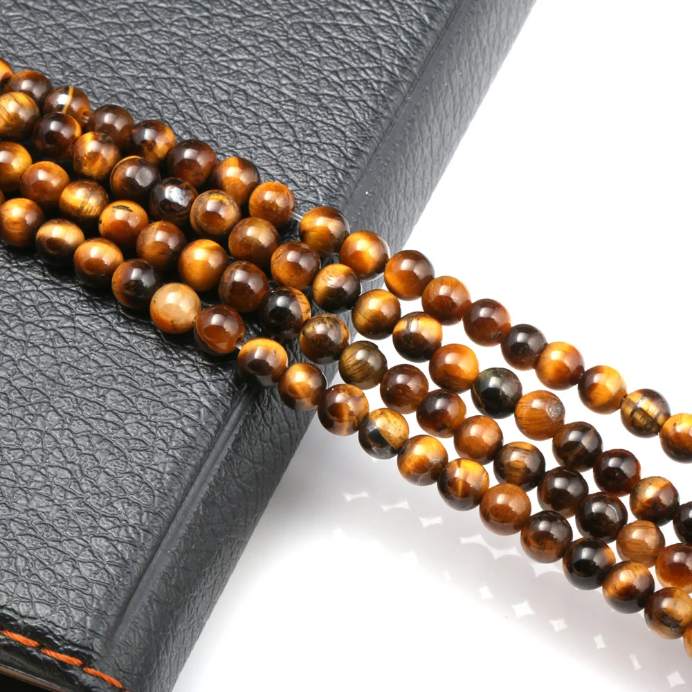 

Loose Beads Natural Stone Tiger Eye Round Shape Stone Beads for Jewelry Making Necklace Bracelet Gifts for Women 4 6 8 10 12mm